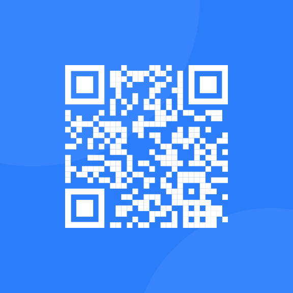 Imagem de um QRCode brando com fundo azul